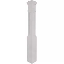 EVERMARK 4093X-055-HD00L Stair Parts 4093 55 in. x 6-1/4 in. Primed White Flat Panel Hollow Core Box Newel Post