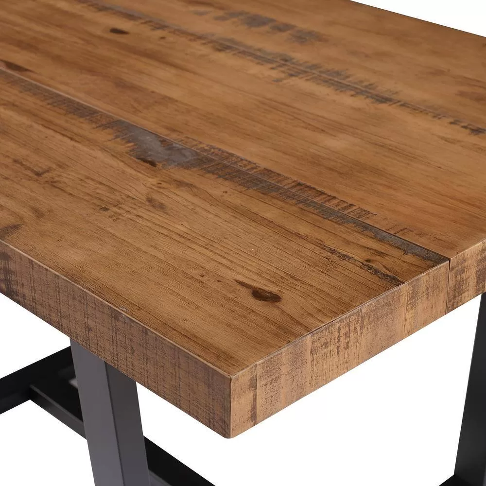 Welwick Designs 52 in. Reclaimed Barnwood Distressed Solid Wood Dining Table