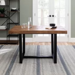 Welwick Designs 52 in. Reclaimed Barnwood Distressed Solid Wood Dining Table