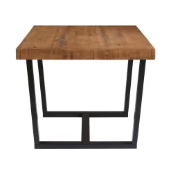 Welwick Designs 52 in. Reclaimed Barnwood Distressed Solid Wood Dining Table
