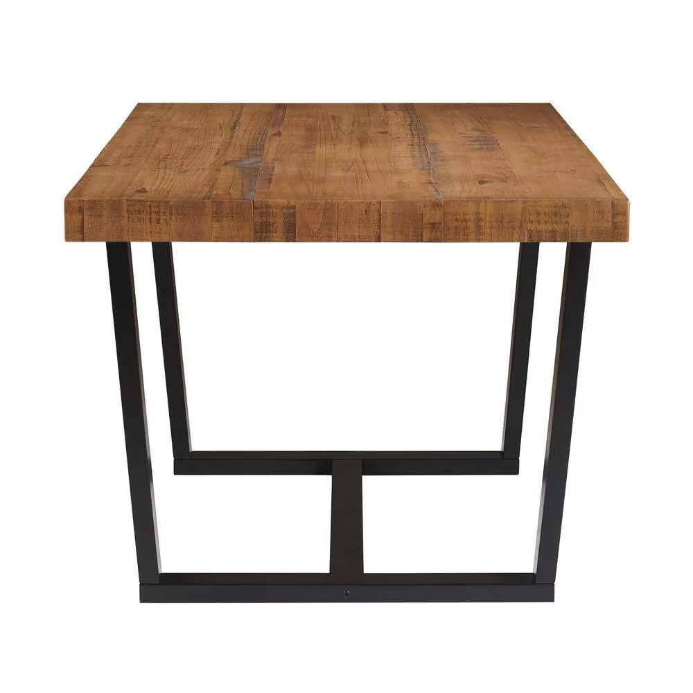 Welwick Designs 52 in. Reclaimed Barnwood Distressed Solid Wood Dining Table