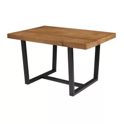 Welwick Designs 52 in. Reclaimed Barnwood Distressed Solid Wood Dining Table