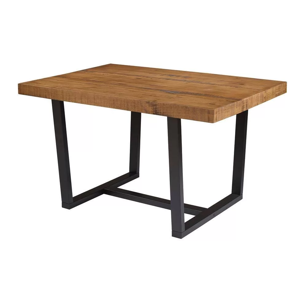 Welwick Designs 52 in. Reclaimed Barnwood Distressed Solid Wood Dining Table