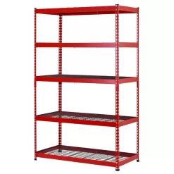 Husky MR482478W5-R 5-Tier Heavy Duty Steel Garage Storage Shelving Unit in Red (48 in. W x 78 in. H x 24 in. D)