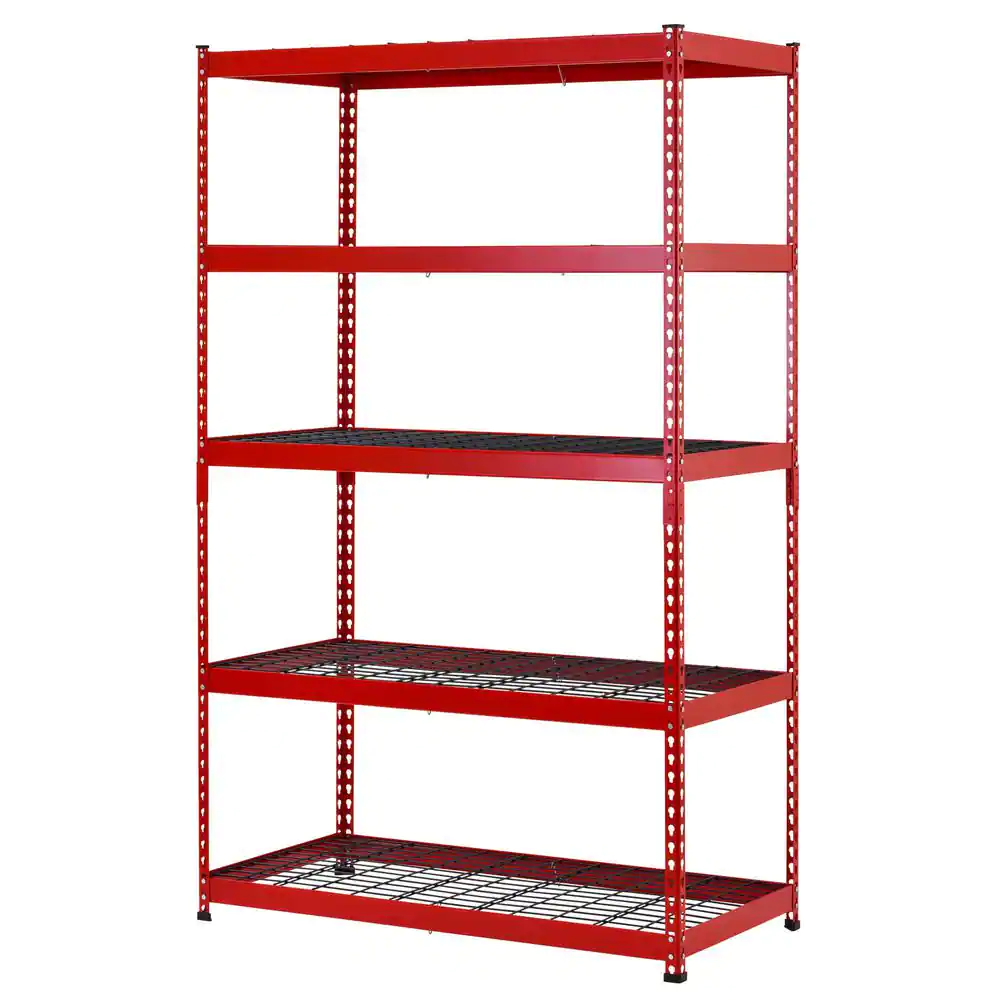Husky MR482478W5-R 5-Tier Heavy Duty Steel Garage Storage Shelving Unit in Red (48 in. W x 78 in. H x 24 in. D)