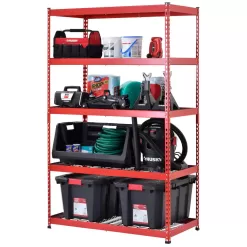 Husky MR482478W5-R 5-Tier Heavy Duty Steel Garage Storage Shelving Unit in Red (48 in. W x 78 in. H x 24 in. D)