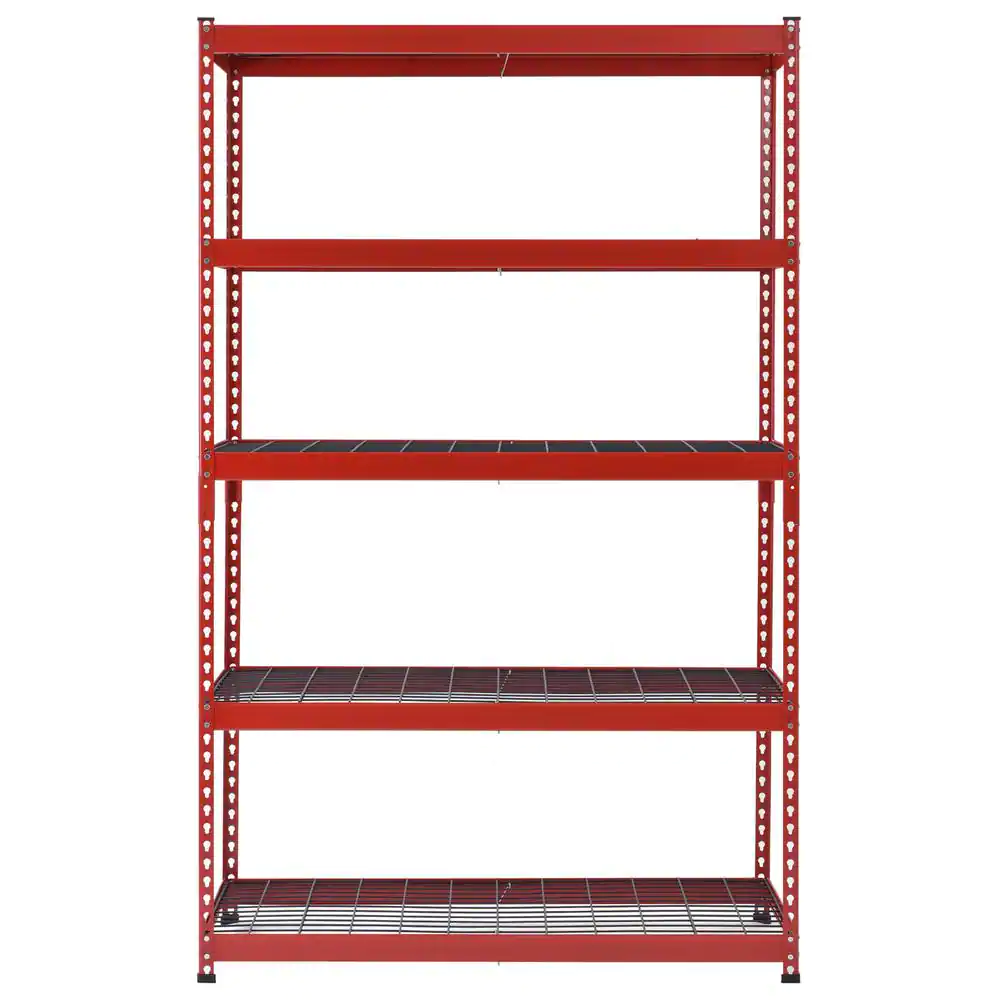 Husky MR482478W5-R 5-Tier Heavy Duty Steel Garage Storage Shelving Unit in Red (48 in. W x 78 in. H x 24 in. D)