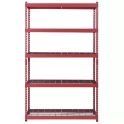Husky N2R482478W5R 5-Tier Heavy Duty Boltless Steel Garage Storage Shelving Unit in Red (48 in. W x 78 in. H x 24 in. D)