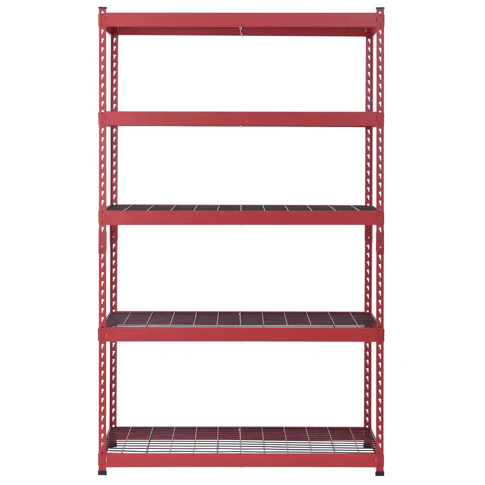 Husky N2R482478W5R 5-Tier Heavy Duty Boltless Steel Garage Storage Shelving Unit in Red (48 in. W x 78 in. H x 24 in. D)