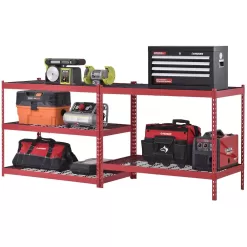 Husky N2R482478W5R 5-Tier Heavy Duty Boltless Steel Garage Storage Shelving Unit in Red (48 in. W x 78 in. H x 24 in. D)