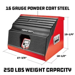 Powerbuilt 240311 26 in. Rapid Box Portable Slant Front Tool Box - Red