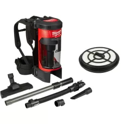 Milwaukee 0885-20-49-90-1963 M18 FUEL 18-Volt Lithium-Ion Brushless 1 Gal. Cordless 3-in-1 Backpack Vacuum with Extra HEPA Filter