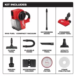 Milwaukee 0940-20-49-90-2012 M18 FUEL 18-Volt Lithium-Ion Brushless 0.25 Gal. Cordless Jobsite Vacuum with Extra Filter