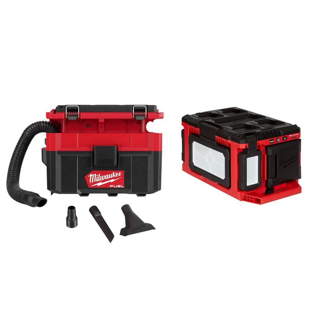 Milwaukee 0970-20-2357-20 M18 FUEL PACKOUT 18-Volt 2.5 Gal. Lithium-Ion Cordless Wet/Dry Vacuum with PACKOUT 3000 Lumens LED Light
