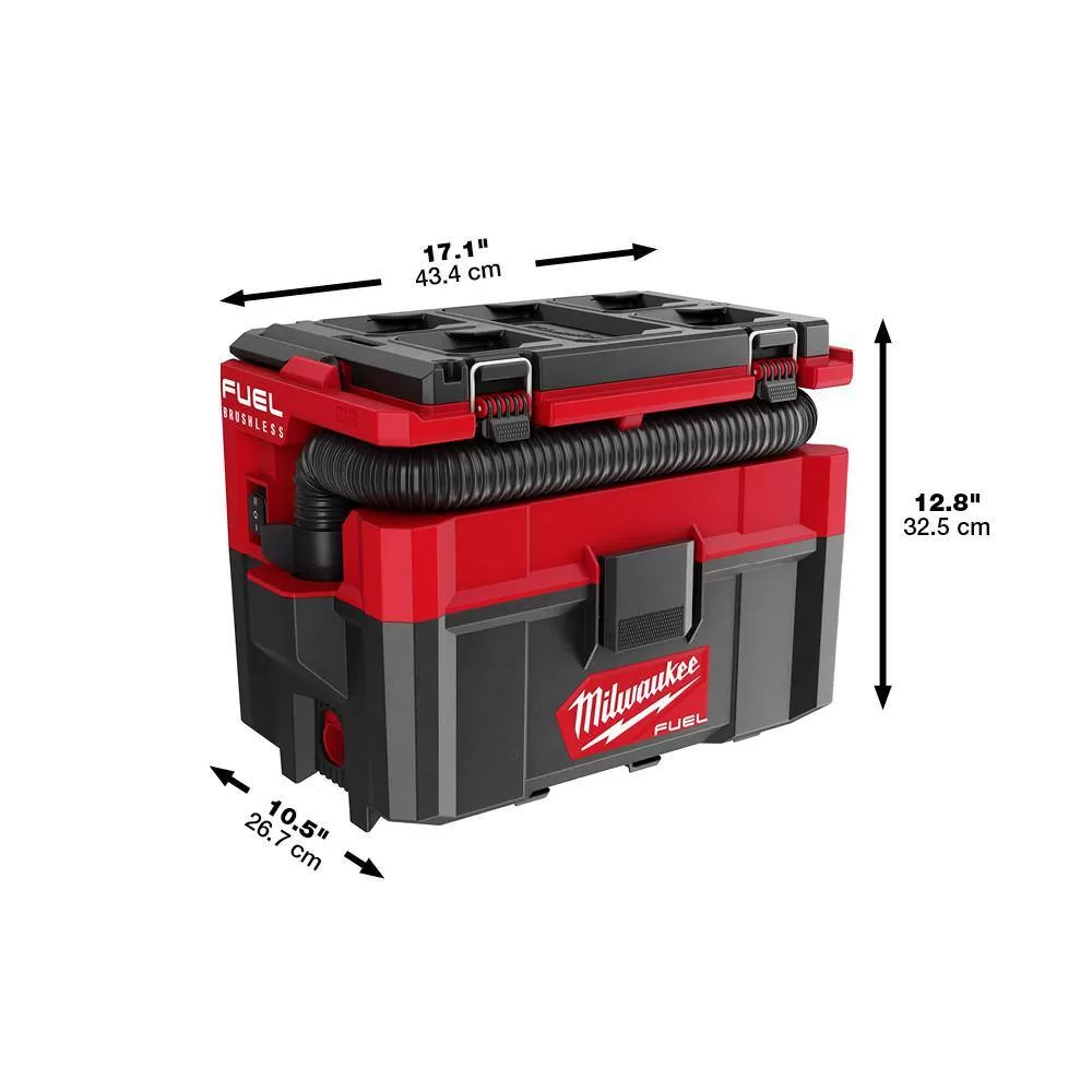 Milwaukee M18 FUEL PACKOUT 18-Volt Lithium-Ion Cordless 2.5 Gal. Wet/Dry Vacuum with 2 M18 HIGH OUTPUT 3.0 Ah Batteries