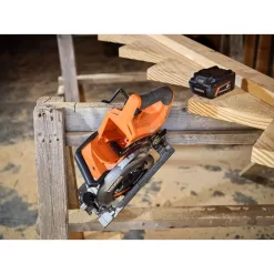 RIDGID R8658K 18V Brushless Cordless 7-1/4 in. Rear Handle Circular Saw Kit with 8.0 Ah MAX Output Battery, 18V Charger and Bag