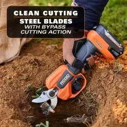 RIDGID R01301K 18V Brushless Cordless Battery Pruner with 2.0 Ah Battery and Charger