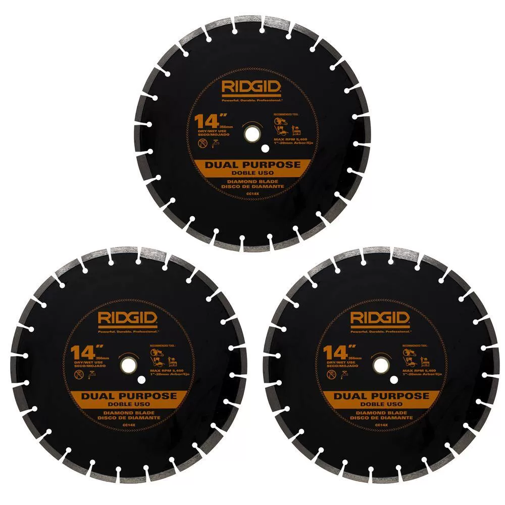 RIDGID HD-SW14-3 14 in. Diamond Blade (3-Pack)