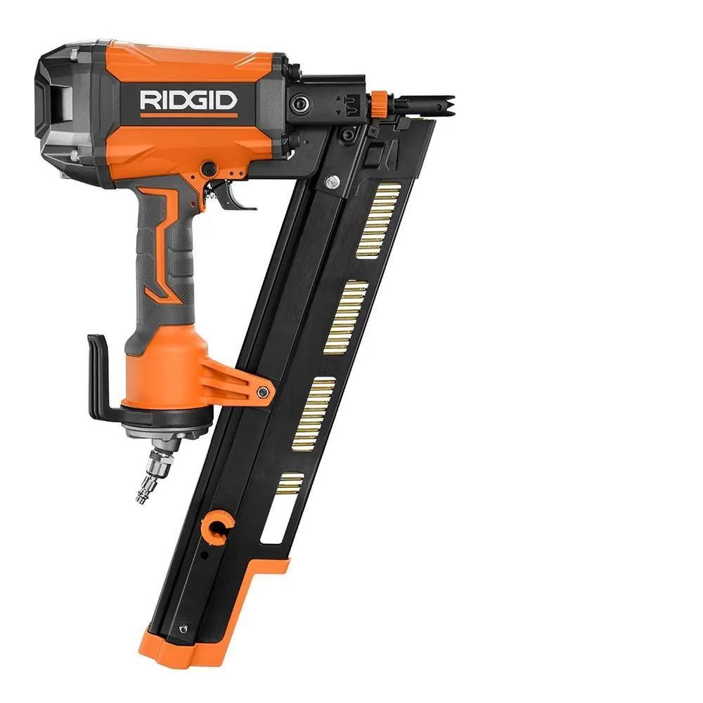 RIDGID 1001834142 Pneumatic 21-Degree 3-1/2 in. Round Head Framing Nailer