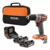 RIDGID R8711K 18V SubCompact Brushless 1/2 in. Hammer Drill Kit with (2) 2.0 Ah Batteries, Charger, and Bag
