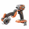 RIDGID R87207B-R87547B 18V SubCompact Brushless Cordless 3/8 in. Impact Wrench and 3 in. Multi-Material Saw (Tools Only)