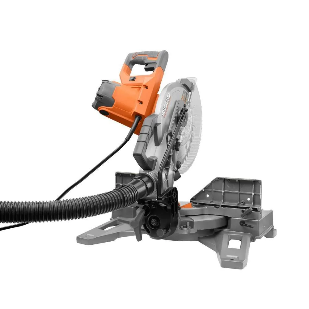 RIDGID R4113-AC9946 15 Amp Corded 10 in. Dual Bevel Miter Saw with LED Cut Line Indicator and Universal Mobile Miter Saw Stand
