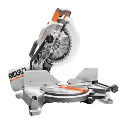 RIDGID R4113-AC9946 15 Amp Corded 10 in. Dual Bevel Miter Saw with LED Cut Line Indicator and Universal Mobile Miter Saw Stand