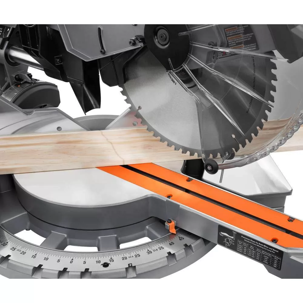 RIDGID R4222-AC9946 15 Amp 12 in. Corded Sliding Miter Saw and Universal Mobile Miter Saw Stand with Mounting Braces