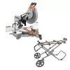 RIDGID R4222-AC9946 15 Amp 12 in. Corded Sliding Miter Saw and Universal Mobile Miter Saw Stand with Mounting Braces