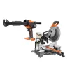 RIDGID R4222-R84044B 15 Amp Corded 12 in. Dual Bevel Sliding Miter Saw with 18V Cordless 10 oz. Caulk Gun and Adhesive Gun