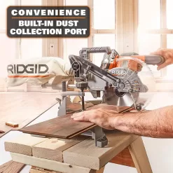 RIDGID R48607B-AC87004P 18V Brushless Cordless 7-1/4 in. Dual Bevel Sliding Miter Saw with 18V Lithium-Ion 4.0 Ah Battery (2-Pack)