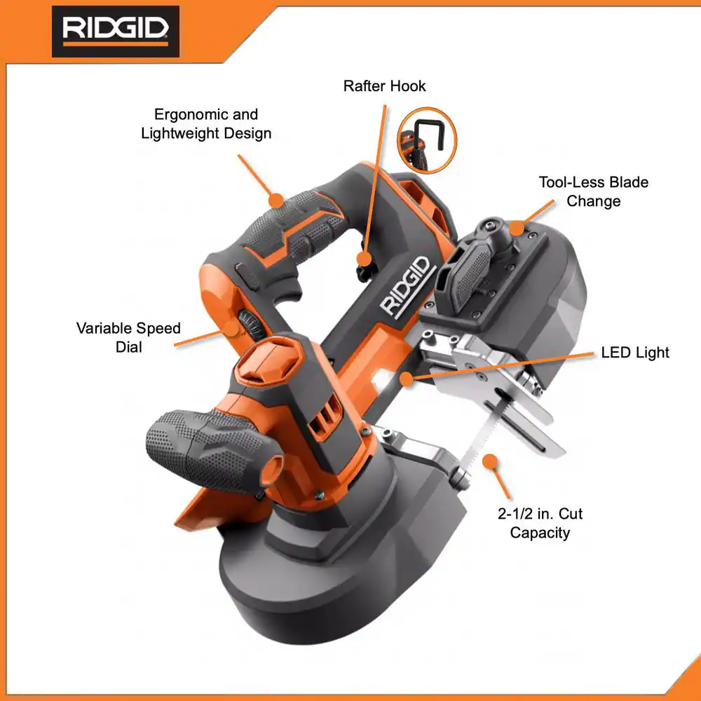RIDGID R8604B 18V Compact Band Saw (Tool Only)