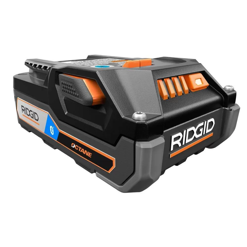 RIDGID AC806 18V OCTANE Bluetooth 3.0 Ah Batteries (2-Pack) and Charger Kit with Tool Bag