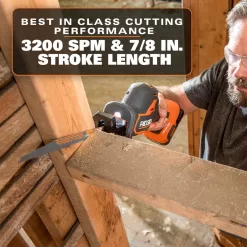RIDGID R8648KN 18V SubCompact Brushless Cordless One-Handed Reciprocating Saw Kit with 2.0 Ah Battery and Charger