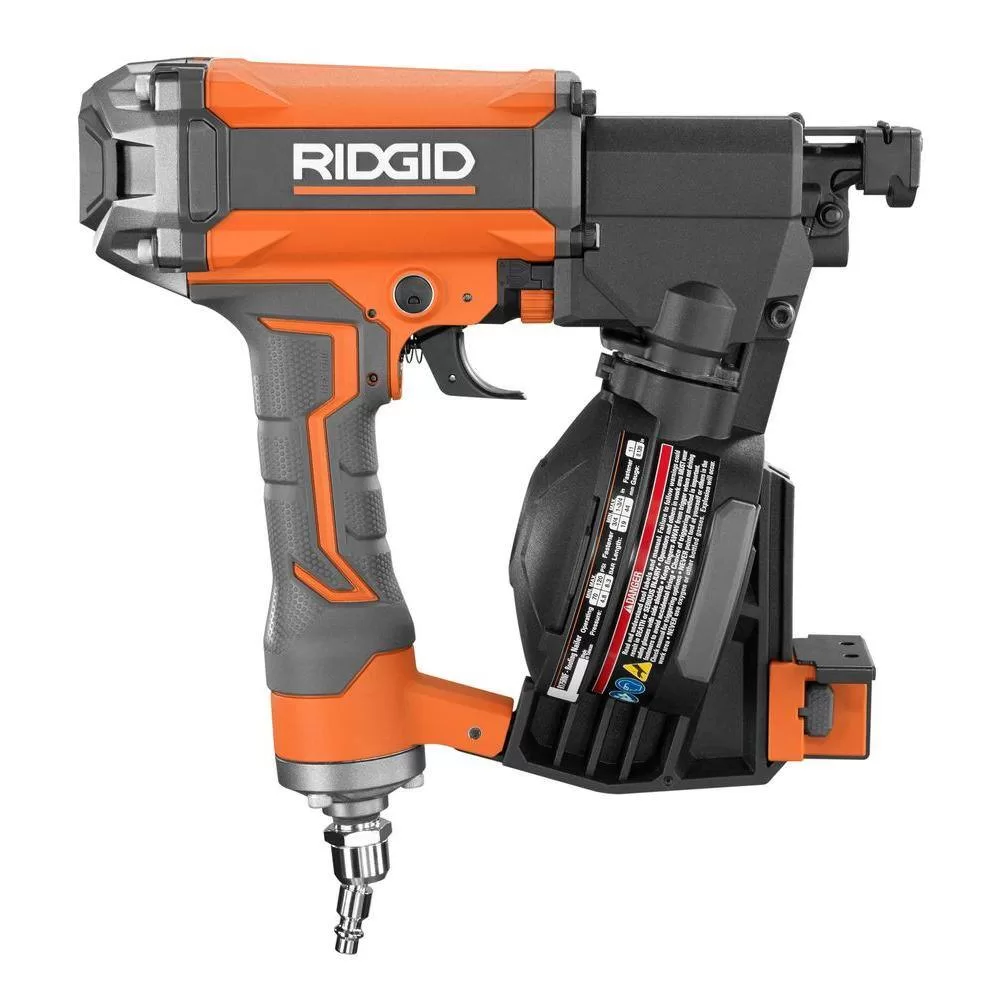 RIDGID 1001834140 Pneumatic 15 Deg. 1-3/4 in. Coil Roofing Nailer