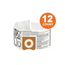 RIDGID High-Efficiency Size C Dust Collection Bags for 3 to 4.5 Gallon and HD06001 RIDGID Wet/Dry Shop Vacuums (12-Pack)