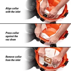 RIDGID High-Efficiency Size C Dust Collection Bags for 3 to 4.5 Gallon and HD06001 RIDGID Wet/Dry Shop Vacuums (12-Pack)