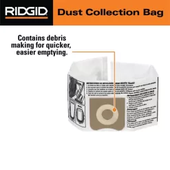 RIDGID VF3501C High-Efficiency Size C Dust Collection Bags for 3 to 4.5 Gallon and HD06001 RIDGID Wet/Dry Shop Vacuums (24-Pack)