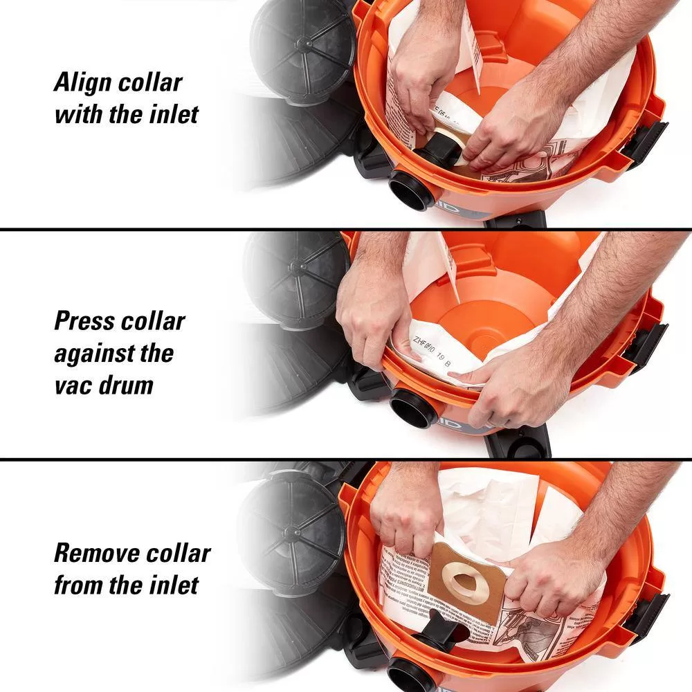 RIDGID VF3501C High-Efficiency Size C Dust Collection Bags for 3 to 4.5 Gallon and HD06001 RIDGID Wet/Dry Shop Vacuums (24-Pack)
