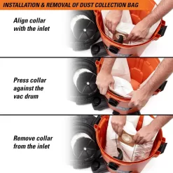 RIDGID VF3502C High-Efficiency Size A Dust Collection Bags for 12 to 16 Gallon RIDGID Wet/Dry Shop Vacuums (24-Pack)