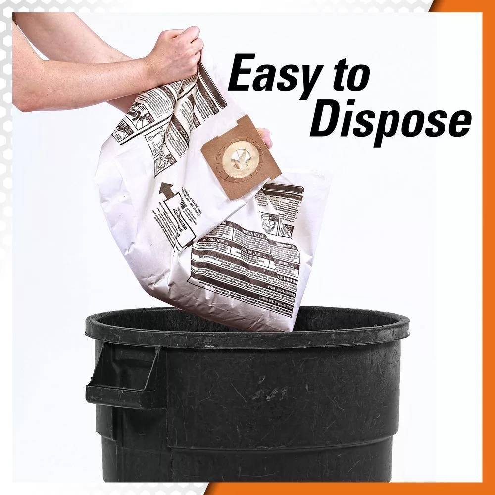 RIDGID VF3503B High-Eff. Size B Dust Collection Bags for 5-8 Gal. Shop-Vac Branded Vacs, 5-10 Gal. RIDGID Vacs, except HD0600 (12-Pack)