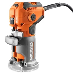 RIDGID R24011 5.5 Amp Corded Fixed Base Trim Router with 2.4 Amp Corded 1/4 Sheet Sander
