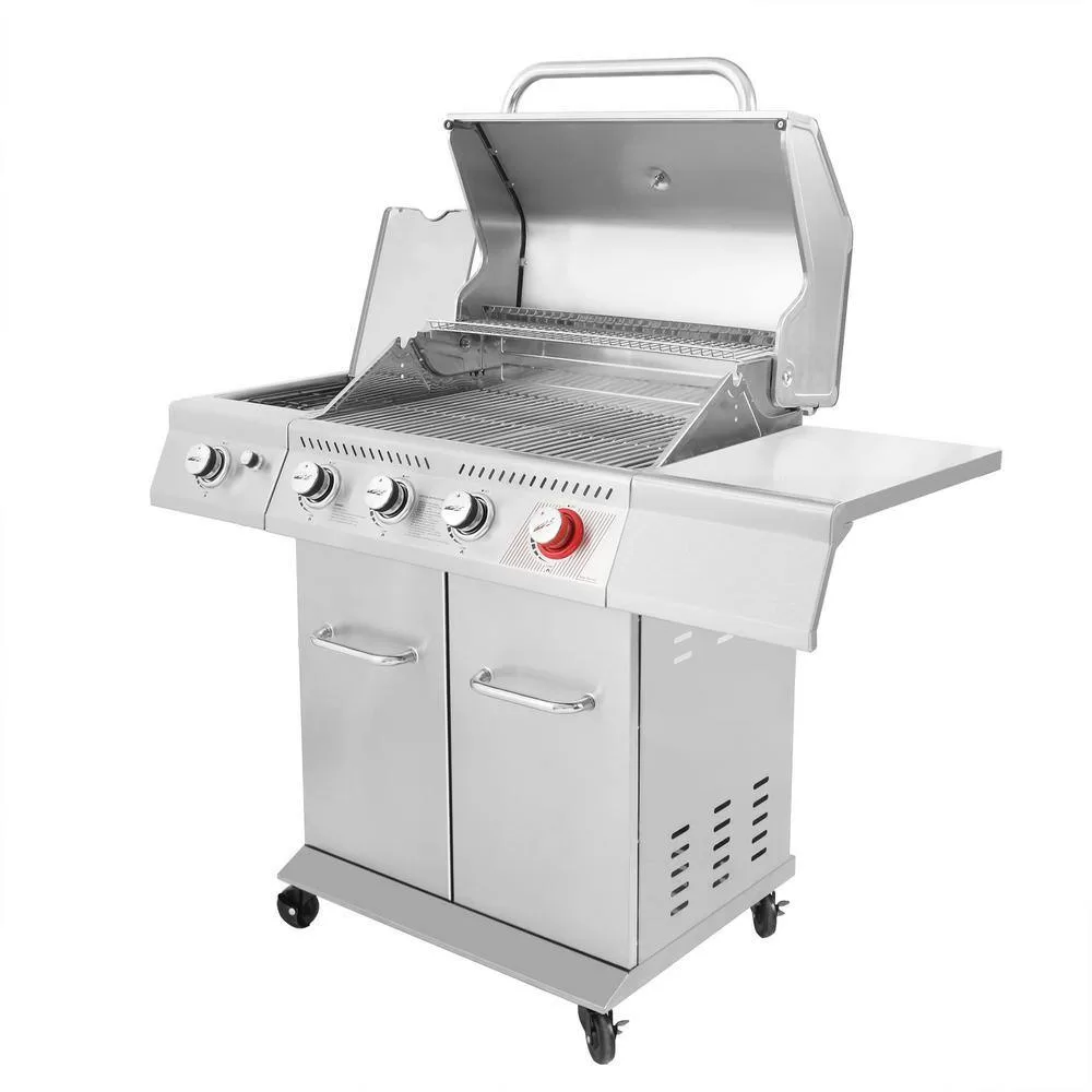 Royal Gourmet GA4402S 4-Burner Propane Gas Grill in Stainless Steel with Sear Burner and Side Burner