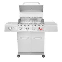 Royal Gourmet GA4402S 4-Burner Propane Gas Grill in Stainless Steel with Sear Burner and Side Burner