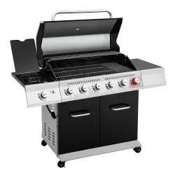 Royal Gourmet GA6402H 6-Burner BBQ Liquid Propane Gas Grill with Sear Burner and Side Burner, 74,000 BTU, Cabinet Style Grill in Black