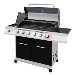 Royal Gourmet GA6402H 6-Burner BBQ Liquid Propane Gas Grill with Sear Burner and Side Burner, 74,000 BTU, Cabinet Style Grill in Black