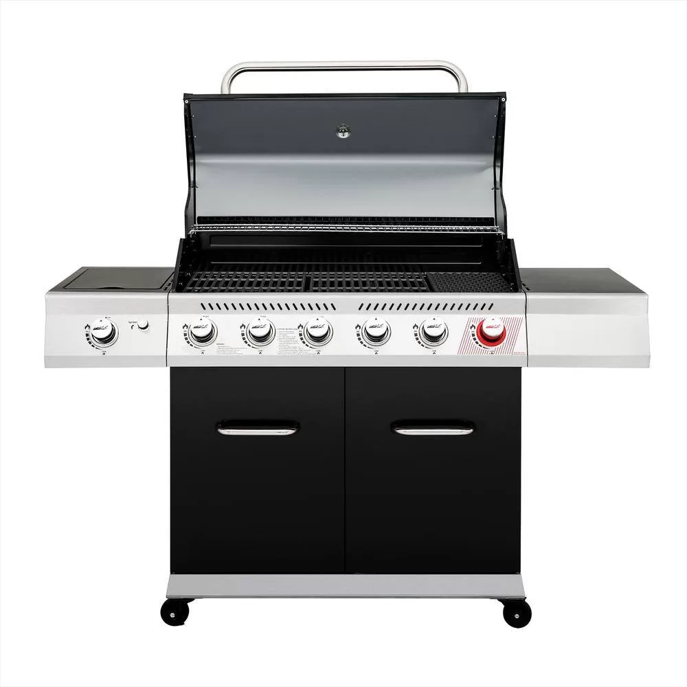 Royal Gourmet GA6402H 6-Burner BBQ Liquid Propane Gas Grill with Sear Burner and Side Burner, 74,000 BTU, Cabinet Style Grill in Black