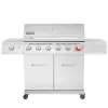 Royal Gourmet GA6402S 6-Burner Propane Gas Grill in Stainless Steel with Sear Burner and Side Burner
