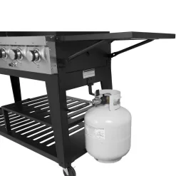 Royal Gourmet GB8000C 8-Burner Event Propane Gas Grill in Black with 2 Folding Side Tables with Cover