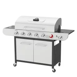 Royal Gourmet SG6002RC 6-Burner BBQ Liquid Propane Gas Grill with Sear and Side Burner with Cover, 71,000 BTU Cabinet Style Gas Grill